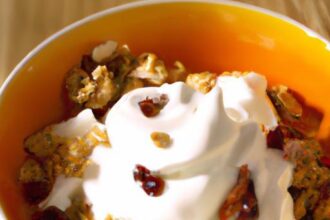 Golden Delight: Greek Yogurt with Honey & Crunchy Nuts