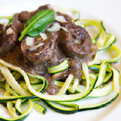 Low-Carb Beef Stroganoff with Zucchini Noodles Twist