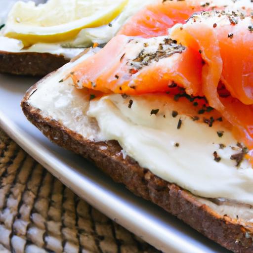 Wholesome Elegance: Whole Wheat Toast with Salmon & Cream cheese
