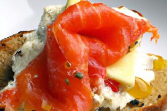 Wholesome Elegance: Whole Wheat Toast with Salmon & Cream Cheese