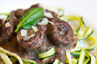 Low-Carb Beef Stroganoff with Zucchini Noodles Twist