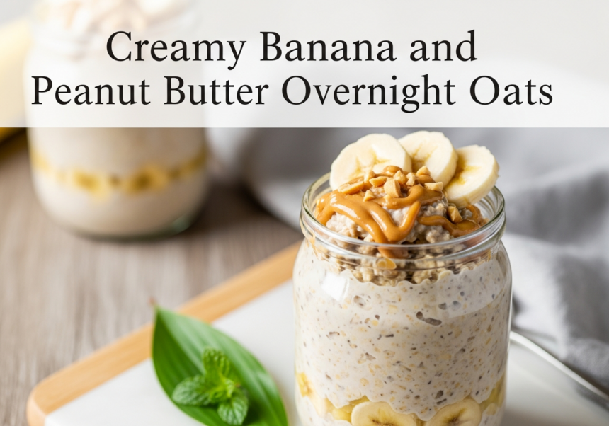 Creamy Banana & Peanut Butter Overnight Oats