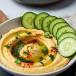 Hummus and Cucumber Slices