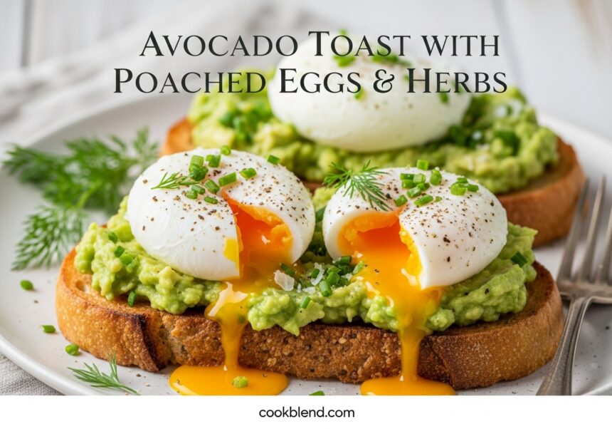 Avocado Toast with Poached Eggs and Herbs