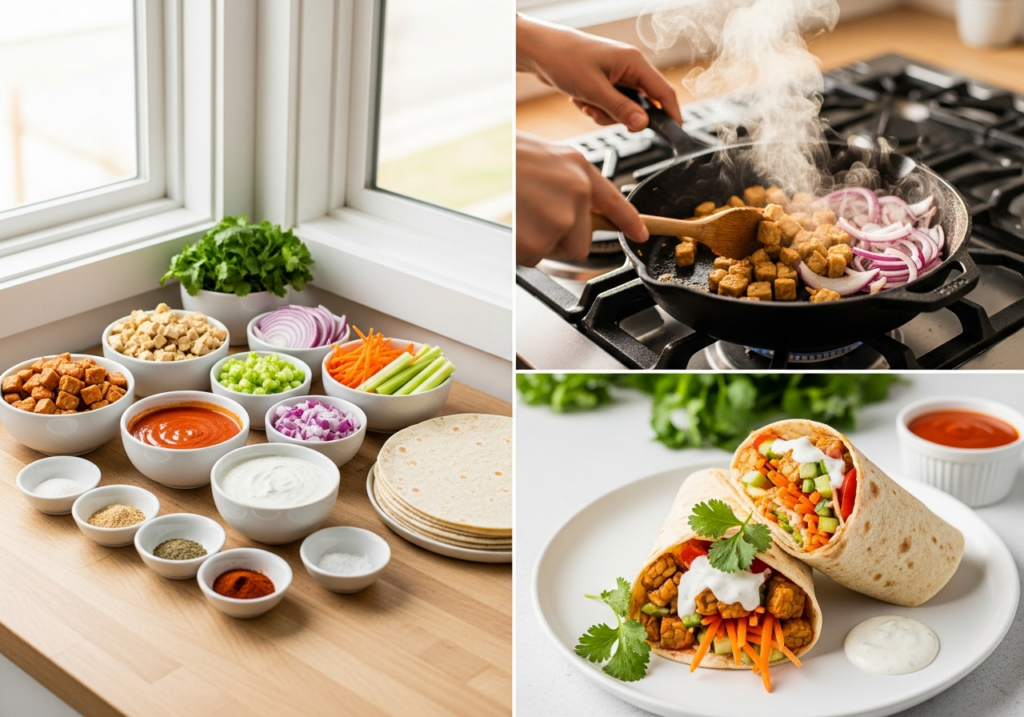 Buffalo Tempeh Wraps