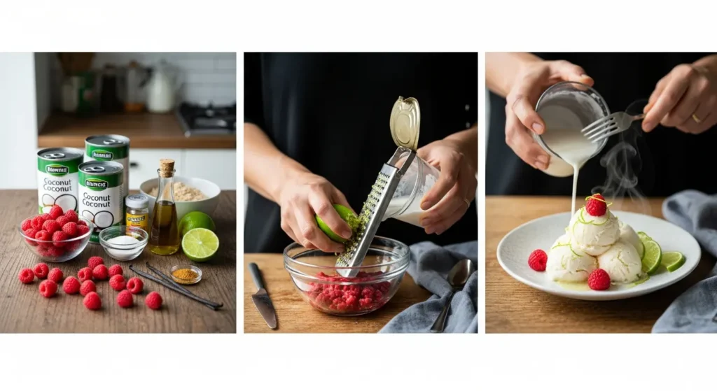 Creamy Coconut Milk Raspberry Sorbet