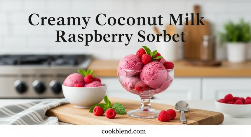 Creamy Coconut Milk Raspberry Sorbet
