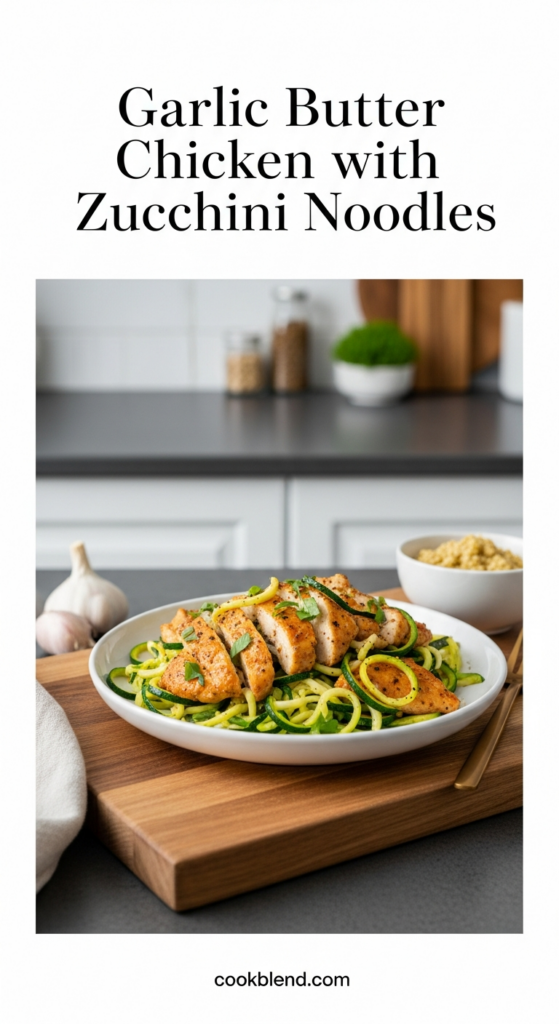 Garlic Butter Chicken with Zucchini Noodles