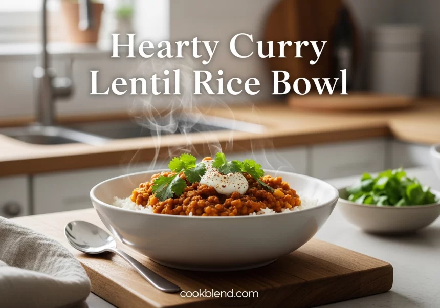 Hearty Curry Lentil Rice Bowl