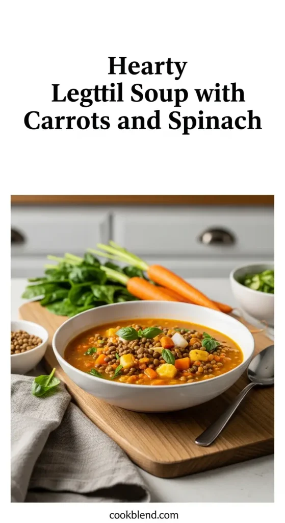 Hearty Lentil Soup with Carrots and Spinach