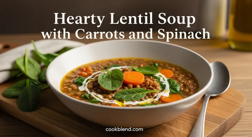 Hearty Lentil Soup with Carrots and Spinach