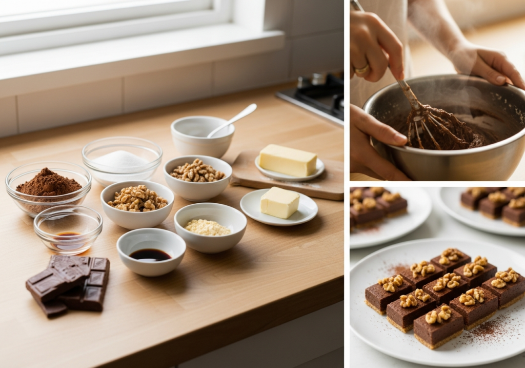 No-Bake Chocolate Walnut Bars