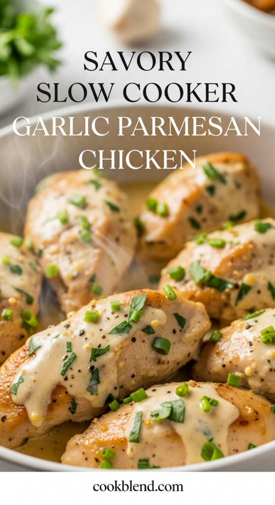 Savory Slow Cooker Garlic Parmesan Chicken