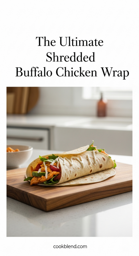 The Ultimate Shredded Buffalo Chicken Wrap