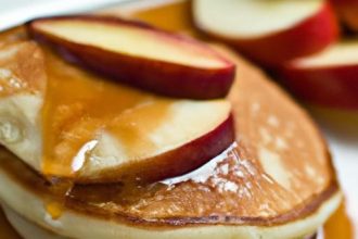 Delightful Apple Pancakes Drizzled with Vanilla Maple Syrup