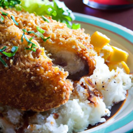Crispy Japanese Chicken Katsu with Fluffy Steamed Rice Delight