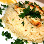 Garlic Parmesan Rice Meets Zesty Chicken Scampi Delight