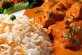 Savor the Rich Flavors of Indian Butter Chicken with Rice