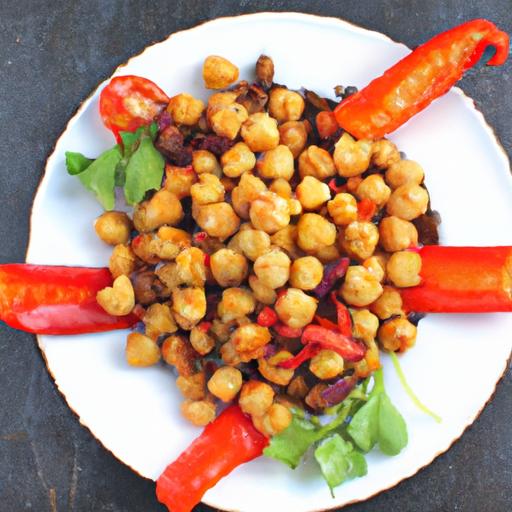 Fiery Roasted Chickpeas & veggies: A Zesty Healthy Snack