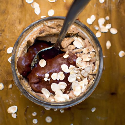 Power Up Mornings with Chocolate⁣ Protein Overnight⁣ Oats